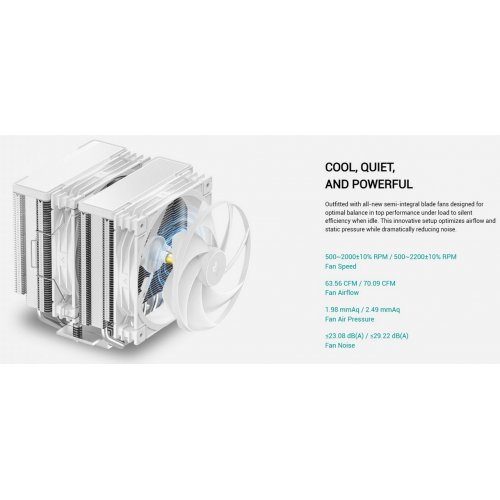 Кулер Deepcool AG620 G2 (R-AG620-WHNPMG2-G) White купити в Україні: Київ, Львів, Хмельницький, Тернопіль, Івано-Франківськ | Перевірка сумісності, низька ціна, відгуки, характеристики від TELEMART фото