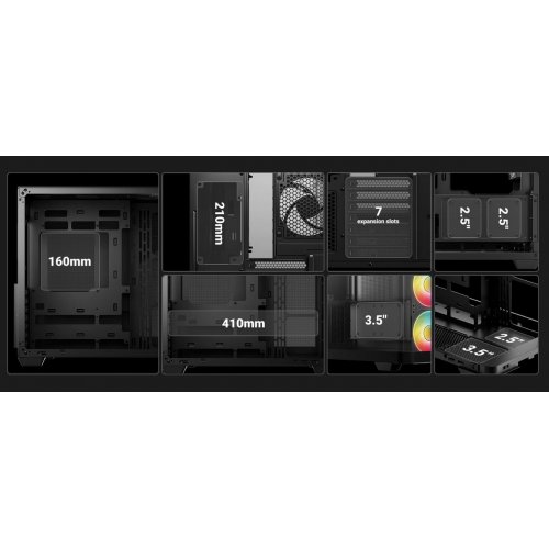 Корпус Deepcool CG530U 4F Tempered Glass без БП (R-CG530U-BKAGA4-G) Black купить в Украине: Киев, Днепр, Харьков, Одесса  | Проверка совместимости, низкая цена, отзывы, характеристики от TELEMART фото