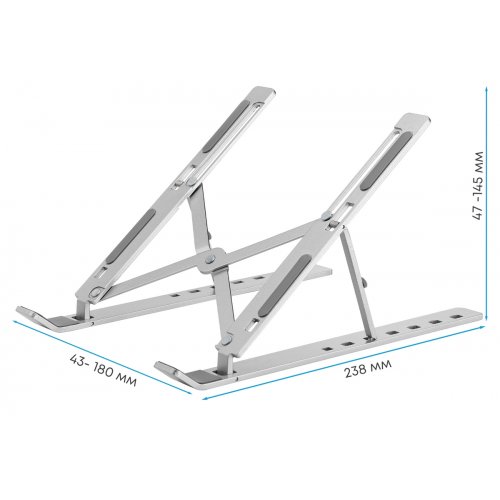 Підставка для ноутбука OfficePro LS321 Silver купити в Україні: Київ, Львів, Хмельницький, Тернопіль, Івано-Франківськ | Низька ціна, відгуки, характеристики від TELEMART фото