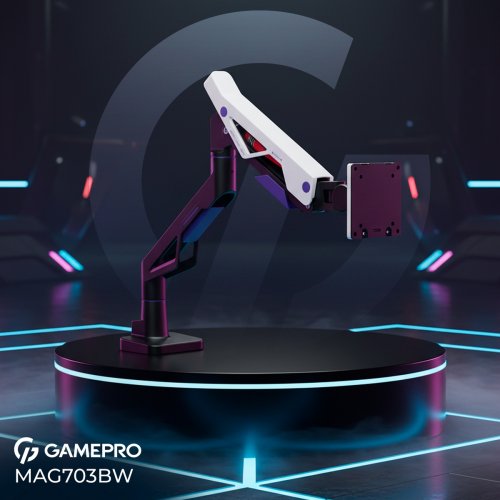 Настільне кріплення для монітора GamePro 24-57" MAG703 Black/White купити в Україні: Київ, Львів, Хмельницький, Тернопіль, Івано-Франківськ | Низька ціна, відгуки, характеристики від TELEMART фото