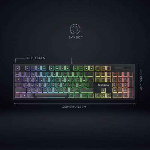 Уценка клавиатура GamePro MK85R RGB Red Switch Black (Повреждена упаковка, 858532) купить в Украине: Киев, Днепр, Харьков, Одесса  | Низкая цена, отзывы, характеристики от TELEMART фото