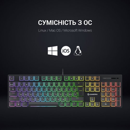 Уценка клавиатура GamePro MK85R RGB Red Switch Black (Повреждена упаковка, 858532) купить в Украине: Киев, Днепр, Харьков, Одесса  | Низкая цена, отзывы, характеристики от TELEMART фото