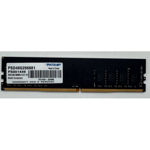Озу Patriot DDR4 8GB 2666Mhz Signature Line (PSD48G266681) (Восстановлено продавцом, 858903) купить в Украине: Киев, Днепр, Харьков, Одесса  | Проверка совместимости, низкая цена, отзывы, характеристики от TELEMART фото