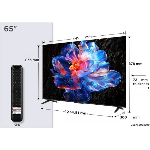 Телевизор TCL 65" 65P6K Black купить в Украине: Киев, Днепр, Харьков, Одесса  | Низкая цена, отзывы, характеристики от TELEMART фото