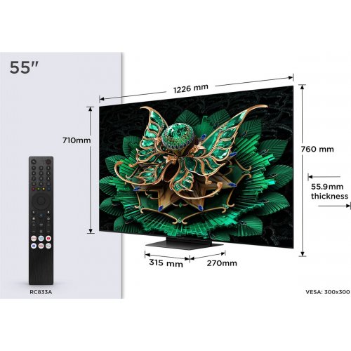 Телевизор TCL 55" 55C7K Black купить в Украине: Киев, Днепр, Харьков, Одесса  | Низкая цена, отзывы, характеристики от TELEMART фото