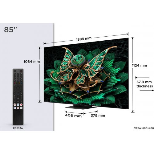 Телевизор TCL 85" 85C7K Black купить в Украине: Киев, Днепр, Харьков, Одесса  | Низкая цена, отзывы, характеристики от TELEMART фото