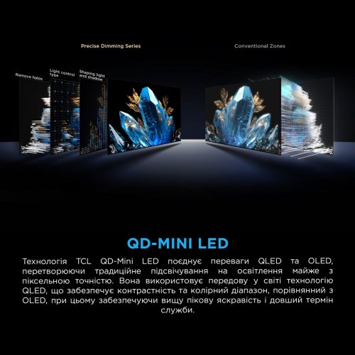 Телевизор TCL 85" 85C7K Black купить в Украине: Киев, Днепр, Харьков, Одесса  | Низкая цена, отзывы, характеристики от TELEMART фото