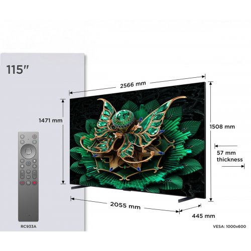 Телевизор TCL 115" 115C7K Black купить в Украине: Киев, Днепр, Харьков, Одесса  | Низкая цена, отзывы, характеристики от TELEMART фото