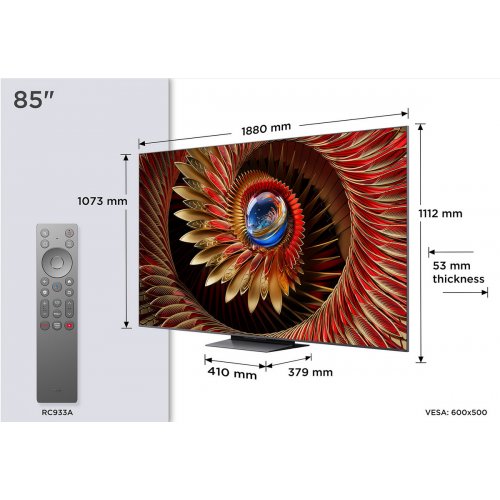 Телевизор TCL 85" 85C8K Black купить в Украине: Киев, Днепр, Харьков, Одесса  | Низкая цена, отзывы, характеристики от TELEMART фото