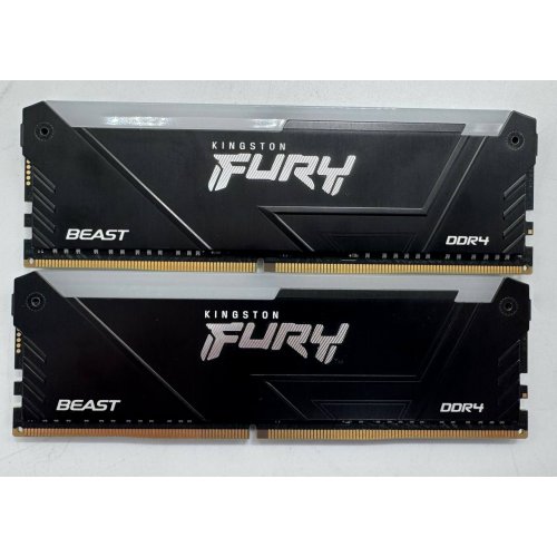 Озу Kingston DDR4 16GB (2x8GB) 3200Mhz FURY Beast RGB Black (KF432C16BB2AK2/16WP) (Восстановлено продавцом, 859091) купить в Украине: Киев, Днепр, Харьков, Одесса  | Проверка совместимости, низкая цена, отзывы, характеристики от TELEMART фото