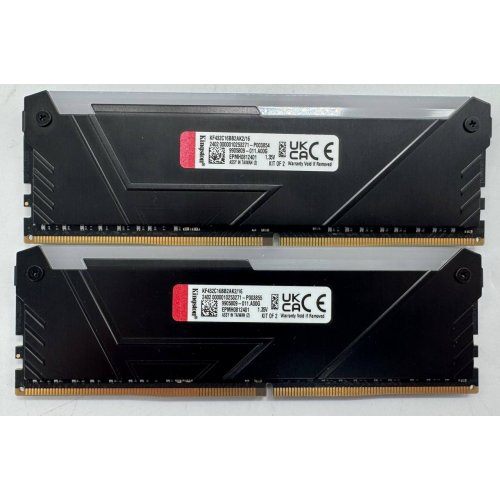 Озу Kingston DDR4 16GB (2x8GB) 3200Mhz FURY Beast RGB Black (KF432C16BB2AK2/16WP) (Восстановлено продавцом, 859091) купить в Украине: Киев, Днепр, Харьков, Одесса  | Проверка совместимости, низкая цена, отзывы, характеристики от TELEMART фото