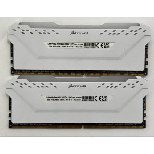 Озу Corsair DDR4 16GB (2x8GB) 3200Mhz Vengeance RGB Pro White (CMW16GX4M2C3200C16W) (Восстановлено продавцом, 859093) купить в Украине: Киев, Днепр, Харьков, Одесса  | Проверка совместимости, низкая цена, отзывы, характеристики от TELEMART фото
