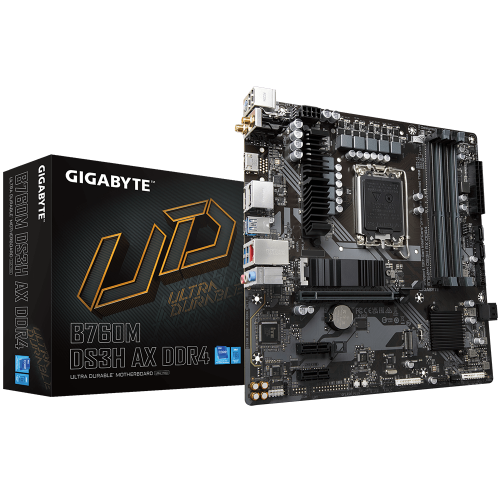 Материнська плата Gigabyte B760M DS3H AX DDR4 (s1700, Intel B760) (Відновлено продавцем, 859135) купити в Україні: Київ, Львів, Хмельницький, Тернопіль, Івано-Франківськ | Перевірка сумісності, низька ціна, відгуки, характеристики від TELEMART фото