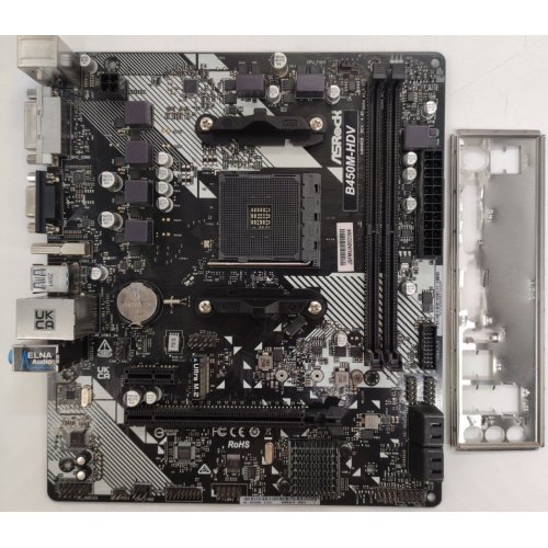 Материнская плата AsRock B450M-HDV R4.0 (sAM4, AMD B450) (Восстановлено продавцом, 859140) купить в Украине: Киев, Днепр, Харьков, Одесса  | Проверка совместимости, низкая цена, отзывы, характеристики от TELEMART фото