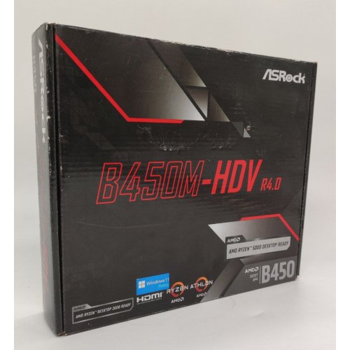 Материнская плата AsRock B450M-HDV R4.0 (sAM4, AMD B450) (Восстановлено продавцом, 859140) купить в Украине: Киев, Днепр, Харьков, Одесса  | Проверка совместимости, низкая цена, отзывы, характеристики от TELEMART фото