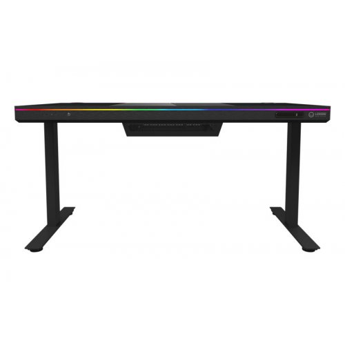 Ігровий стіл Lorgar Elite DE90 Glass (LRG-DE90G) Black купити в Україні: Київ, Львів, Хмельницький, Тернопіль, Івано-Франківськ | Низька ціна, відгуки, характеристики від TELEMART фото