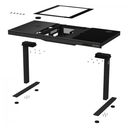 Ігровий стіл Lorgar Elite DE90 Glass (LRG-DE90G) Black купити в Україні: Київ, Львів, Хмельницький, Тернопіль, Івано-Франківськ | Низька ціна, відгуки, характеристики від TELEMART фото