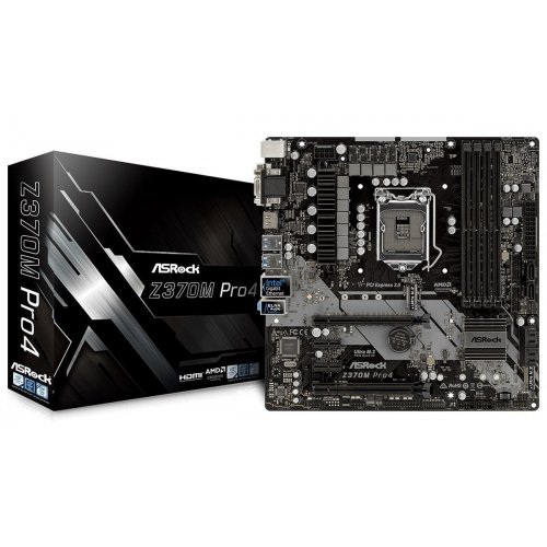 Материнська плата AsRock Z370M Pro4 (s1151, Intel Z370) (Відновлено продавцем, 859221) купити в Україні: Київ, Львів, Хмельницький, Тернопіль, Івано-Франківськ | Перевірка сумісності, низька ціна, відгуки, характеристики від TELEMART фото
