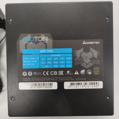 Блок питания CHIEFTEC Proton 750W (BDF-750C) (Восстановлено продавцом, 859231) купить в Украине: Киев, Днепр, Харьков, Одесса  | Проверка совместимости, низкая цена, отзывы, характеристики от TELEMART фото