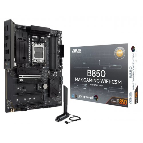 Материнська плата Asus B850 MAX GAMING WIFI-CSM (sAM5, AMD B850) купити в Україні: Київ, Львів, Хмельницький, Тернопіль, Івано-Франківськ | Перевірка сумісності, низька ціна, відгуки, характеристики від TELEMART фото