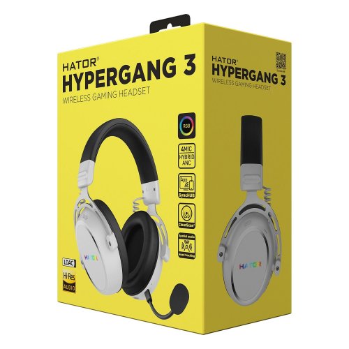 Уцінка навушники HATOR Hypergang 3 Wireless (ESH56) White (Розкрита упаковка, 859385) купити в Україні: Київ, Львів, Хмельницький, Тернопіль, Івано-Франківськ | Низька ціна, відгуки, характеристики від TELEMART фото