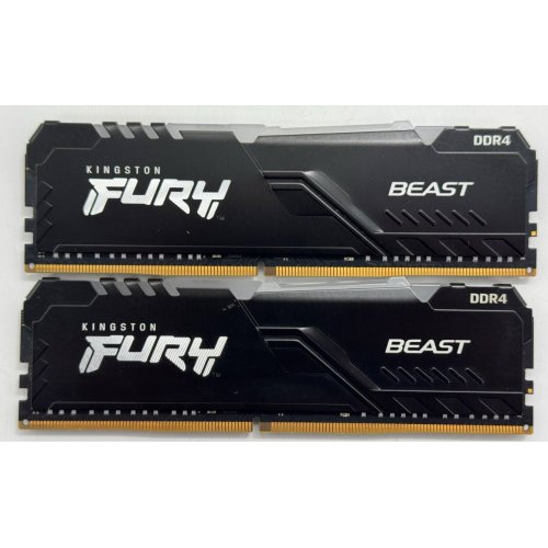 Озп Kingston DDR4 32GB (2x16GB) 3600Mhz FURY Beast RGB Black (KF436C18BBAK2/32) (Відновлено продавцем, 859456) купити в Україні: Київ, Львів, Хмельницький, Тернопіль, Івано-Франківськ | Перевірка сумісності, низька ціна, відгуки, характеристики від TELEMART фото