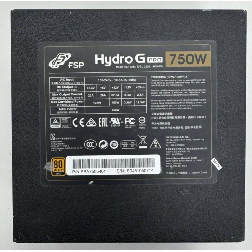 Блок питания FSP Hydro G Pro 750W (HG2-750) (Восстановлено продавцом, 859464) купить в Украине: Киев, Днепр, Харьков, Одесса  | Проверка совместимости, низкая цена, отзывы, характеристики от TELEMART фото