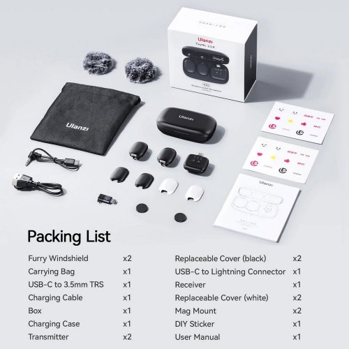 Уцінка петличний мікрофон Ulanzi A30 Wireless Lavalier (A014GBB1 A30) Black (Розкрита упаковка, 859474) купити в Україні: Київ, Львів, Хмельницький, Тернопіль, Івано-Франківськ | Низька ціна, відгуки, характеристики від TELEMART фото