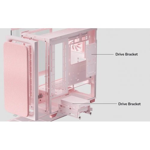 Корпус TRYX Flova F50 Tempered Glass без БП (C-F500F-FM1E-G0Q) Pink купить в Украине: Киев, Днепр, Харьков, Одесса  | Проверка совместимости, низкая цена, отзывы, характеристики от TELEMART фото