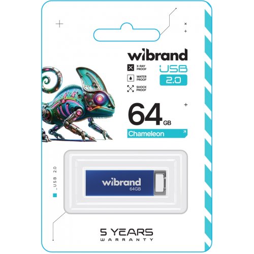 Накопитель Wibrand Chameleon 64GB USB 2.0 (WI2.0/CH64U6U) Blue купить в Украине: Киев, Днепр, Харьков, Одесса  | Низкая цена, отзывы, характеристики от TELEMART фото
