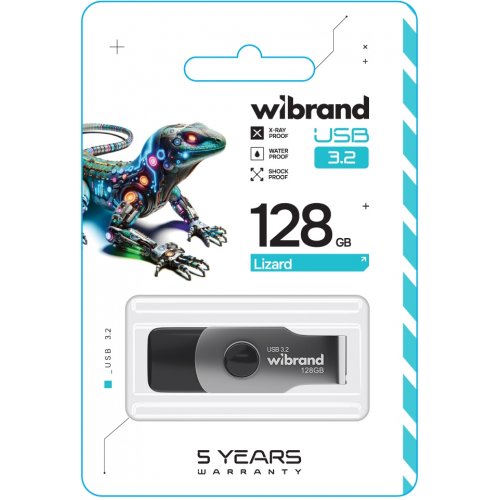 Накопитель Wibrand Lizard 128GB USB 3.2 Gen1 (WI3.2/LI128P9B) Black купить в Украине: Киев, Днепр, Харьков, Одесса  | Низкая цена, отзывы, характеристики от TELEMART фото