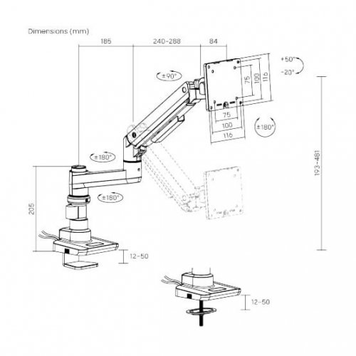 Уценка кронштейн для монитора HEXO Fabulous USB (HXF-690UCP) Black (Вскрытая упаковка, 859532) купить в Украине: Киев, Днепр, Харьков, Одесса  | Низкая цена, отзывы, характеристики от TELEMART фото
