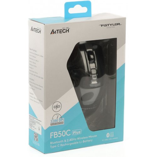 Миша A4Tech FB50C Plus Black купити в Україні: Київ, Львів, Хмельницький, Тернопіль, Івано-Франківськ | Низька ціна, відгуки, характеристики від TELEMART фото