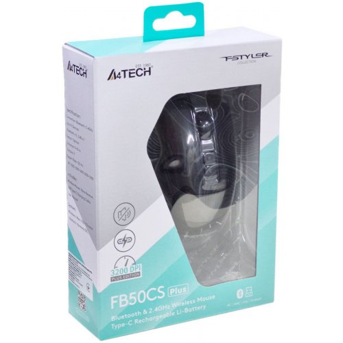 Миша A4Tech FB50CS Plus Black купити в Україні: Київ, Львів, Хмельницький, Тернопіль, Івано-Франківськ | Низька ціна, відгуки, характеристики від TELEMART фото