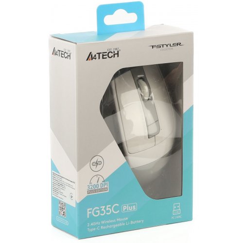 Миша A4Tech FG35C Plus White купити в Україні: Київ, Львів, Хмельницький, Тернопіль, Івано-Франківськ | Низька ціна, відгуки, характеристики від TELEMART фото