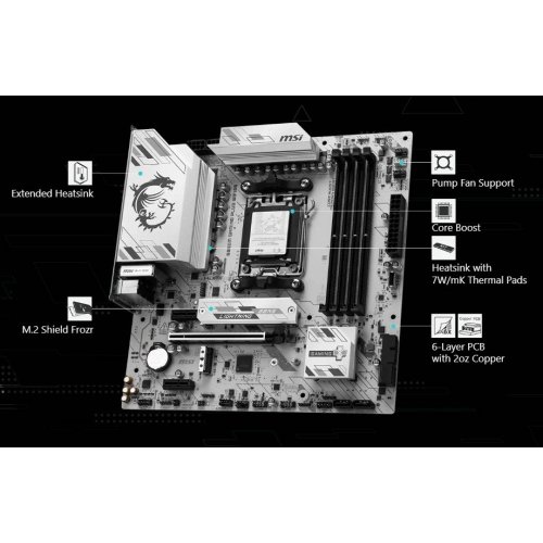 Уцінка материнська плата MSI B850M GAMING PLUS WIFI6E (sAM5, AMD B850) (Розкрита упаковка, 859796) купити в Україні: Київ, Львів, Хмельницький, Тернопіль, Івано-Франківськ | Перевірка сумісності, низька ціна, відгуки, характеристики від TELEMART фото