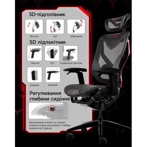 Уценка эргономичное кресло GT Chair Vida X PU Design Black (Вскрытая упаковка, 859959) купить в Украине: Киев, Днепр, Харьков, Одесса  | Низкая цена, отзывы, характеристики от TELEMART фото