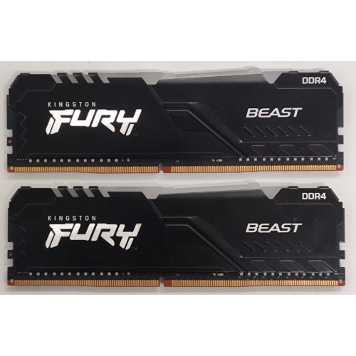 Озп Kingston DDR4 16GB (2x8GB) 3200Mhz FURY Beast RGB Black (KF432C16BBAK2/16) (Відновлено продавцем, 860019) купити в Україні: Київ, Львів, Хмельницький, Тернопіль, Івано-Франківськ | Перевірка сумісності, низька ціна, відгуки, характеристики від TELEMART фото
