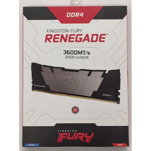 Озп Kingston DDR4 32GB (2x16GB) 3600Mhz FURY Renegade Black (KF436C16RB12K2/32) (Відновлено продавцем, 860064) купити в Україні: Київ, Львів, Хмельницький, Тернопіль, Івано-Франківськ | Перевірка сумісності, низька ціна, відгуки, характеристики від TELEMART фото