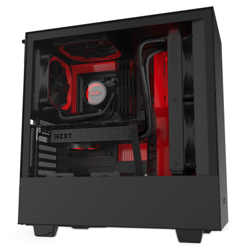 Корпус NZXT H510i (CA-H510i-BR) Matte Black/Red (Восстановлено продавцом, 860086) купить в Украине: Киев, Днепр, Харьков, Одесса  | Проверка совместимости, низкая цена, отзывы, характеристики от TELEMART фото