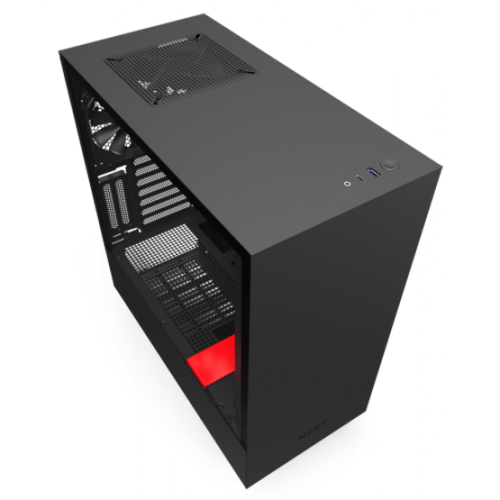 Корпус NZXT H510i (CA-H510i-BR) Matte Black/Red (Восстановлено продавцом, 860086) купить в Украине: Киев, Днепр, Харьков, Одесса  | Проверка совместимости, низкая цена, отзывы, характеристики от TELEMART фото