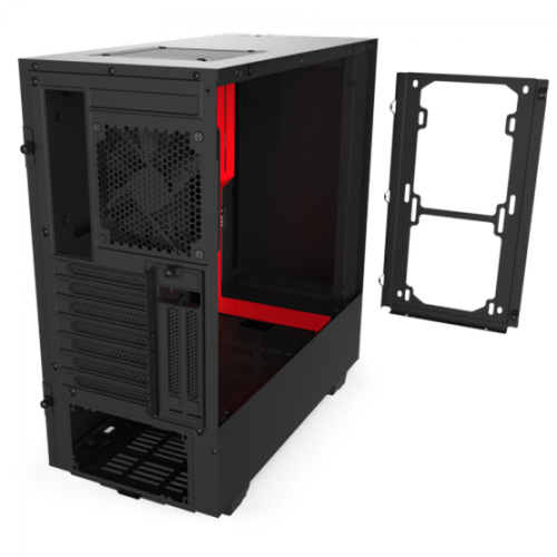 Корпус NZXT H510i (CA-H510i-BR) Matte Black/Red (Восстановлено продавцом, 860086) купить в Украине: Киев, Днепр, Харьков, Одесса  | Проверка совместимости, низкая цена, отзывы, характеристики от TELEMART фото