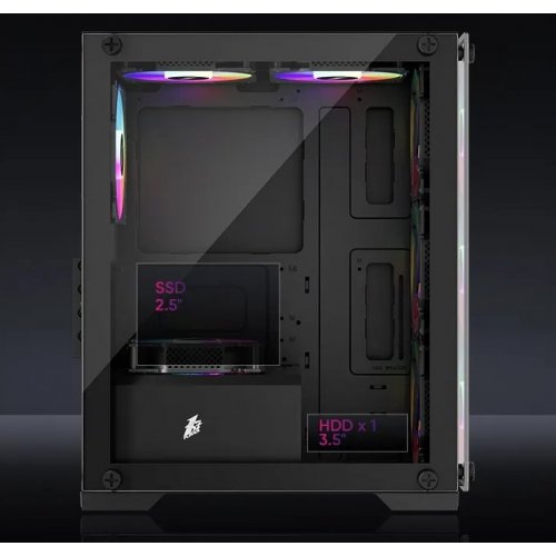 Корпус 1stPlayer X2-M-BK-4F1 без БП Black (Восстановлено продавцом, 860099) купить в Украине: Киев, Днепр, Харьков, Одесса  | Проверка совместимости, низкая цена, отзывы, характеристики от TELEMART фото