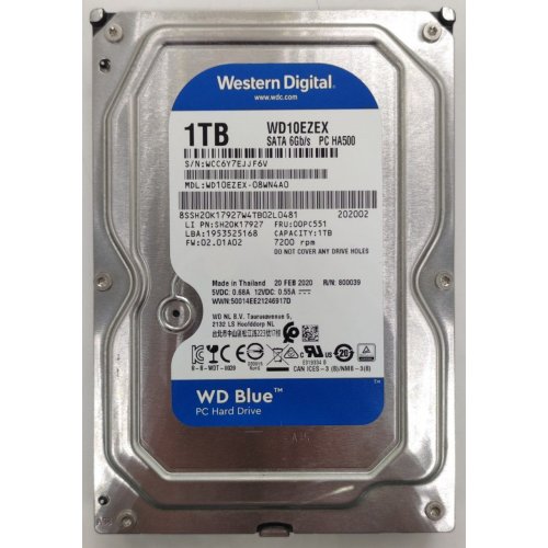 Жорсткий диск Western Digital Blue 1TB 64MB 3.5" (WD10EZEX) (Відновлено продавцем, 860134) купити в Україні: Київ, Львів, Хмельницький, Тернопіль, Івано-Франківськ | Перевірка сумісності, низька ціна, відгуки, характеристики від TELEMART фото