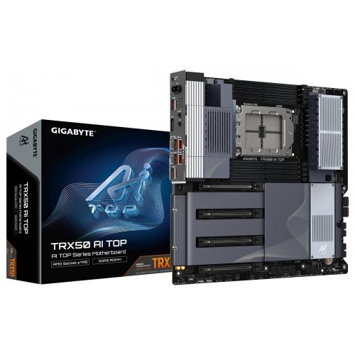 Материнская плата Gigabyte TRX50 AI TOP (sTR5, AMD TRX50) купить в Украине: Киев, Днепр, Харьков, Одесса  | Проверка совместимости, низкая цена, отзывы, характеристики от TELEMART фото