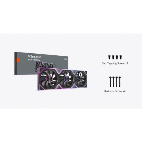 Кулер для корпуса PCCooler FC360 ARGB Black купить в Украине: Киев, Днепр, Харьков, Одесса  | Проверка совместимости, низкая цена, отзывы, характеристики от TELEMART фото