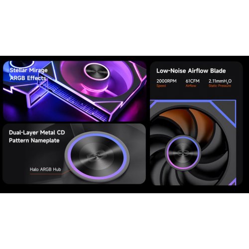 Кулер для корпуса PCCooler FC120R ARGB Black купить в Украине: Киев, Днепр, Харьков, Одесса  | Проверка совместимости, низкая цена, отзывы, характеристики от TELEMART фото