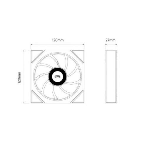 Кулер для корпуса PCCooler FC120 ARGB Black купить в Украине: Киев, Днепр, Харьков, Одесса  | Проверка совместимости, низкая цена, отзывы, характеристики от TELEMART фото