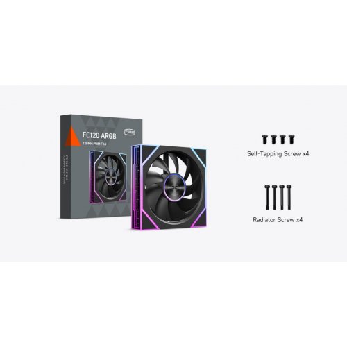 Кулер для корпуса PCCooler FC120 ARGB Black купить в Украине: Киев, Днепр, Харьков, Одесса  | Проверка совместимости, низкая цена, отзывы, характеристики от TELEMART фото