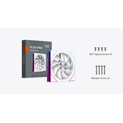 Кулер для корпуса PCCooler FC120 ARGB White купить в Украине: Киев, Днепр, Харьков, Одесса  | Проверка совместимости, низкая цена, отзывы, характеристики от TELEMART фото